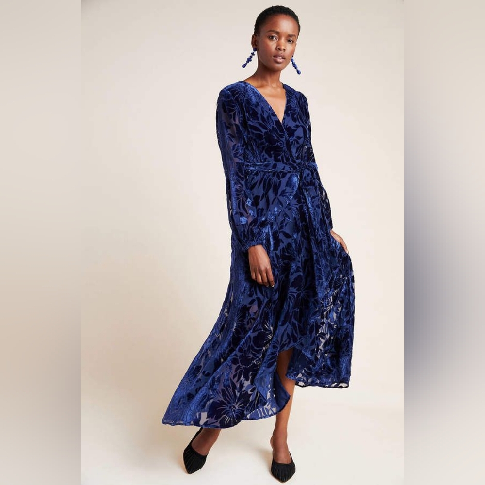 Hutch - Velvet Floral Maxi Dress - XS Petite